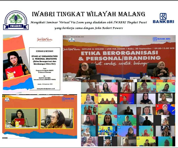 IWABRI TINGKAT WILAYAH MALANG MENGIKUTI SEMINAR VIA ZOOM JOHN ROBERT POWERS YANG DIADAKAN OLEH IWABRI TINGKAT PUSAT