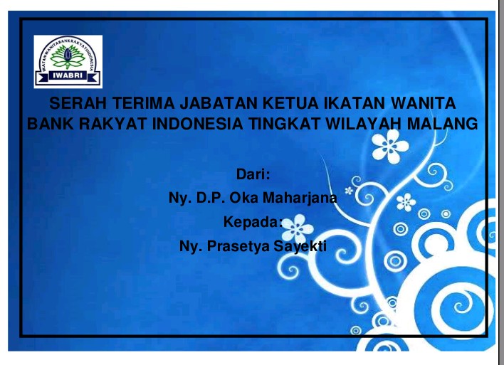 Serah Terima Jabatan Ketua Ikatan Wanita Bank Rakyat Indonesia Tingkat Wilayah Malang