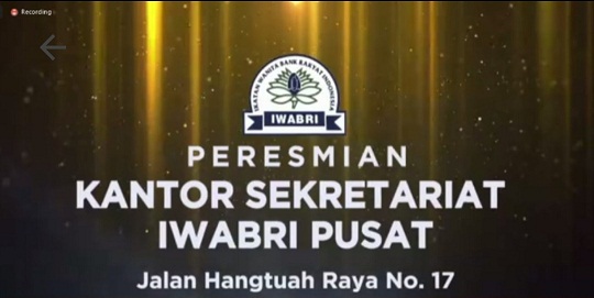 IWABRI Tingkat Wilayah Jakarta 1 turut berpartisipasi secara online dalam Peresmian Kantor Sekretariat IWABRI Tingkat Pusat