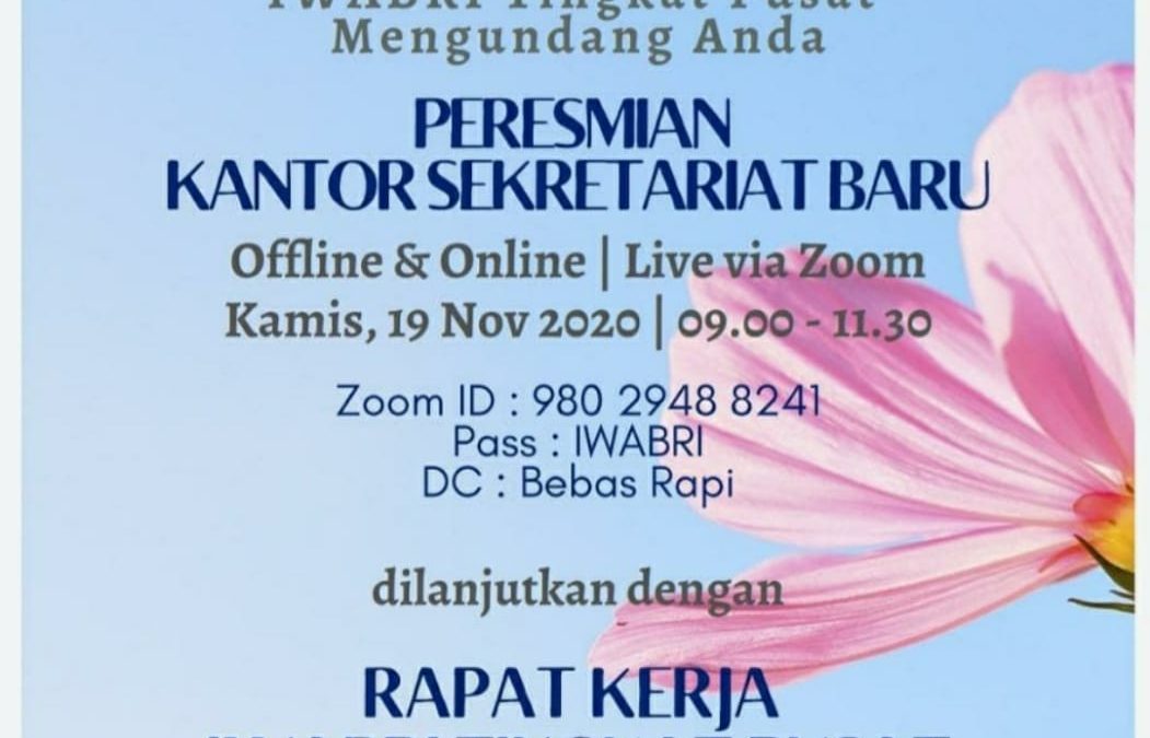 IWABRI Tk. Wil. Padang Turut Serta Dalam Acara Peresmian Kantor Sekretariat Baru dan Rapat Kerja IWABRI Tingkat Pusat