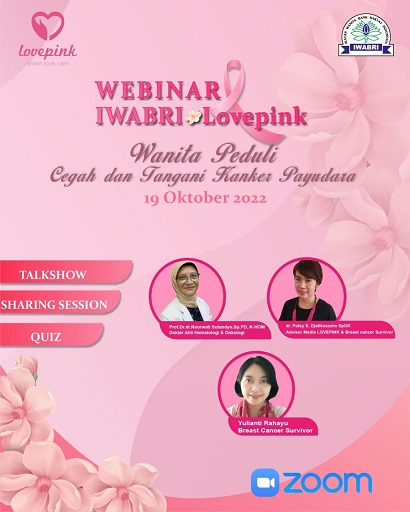 IWABRI Tingkat Wilayah Jakarta 1 menghadiri Webinar “Wanita Peduli Cegah dan Tangani Kanker Payudara”