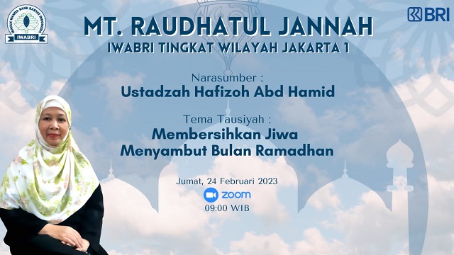 IWABRI Tingkat Wilayah Jakarta 1 menyelenggarakan acara Pengajian Majelis Taklim Raudhatul Jannah bulan Februari 2023