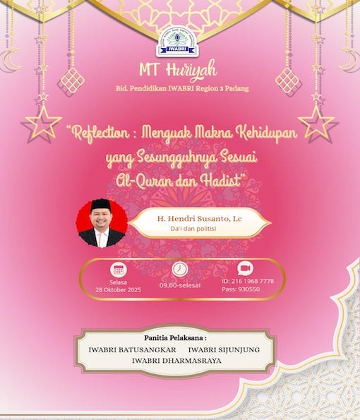 Pengajian MT. Huriyah IWABRI Region 3 Padang